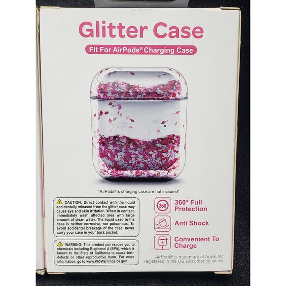 Shake It Up AirPods Charging Casey Shakey Glitter Case Holder Gold Pink Blue 3p - Picture 8 of 10